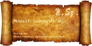 Mussil Szeveréd névjegykártya